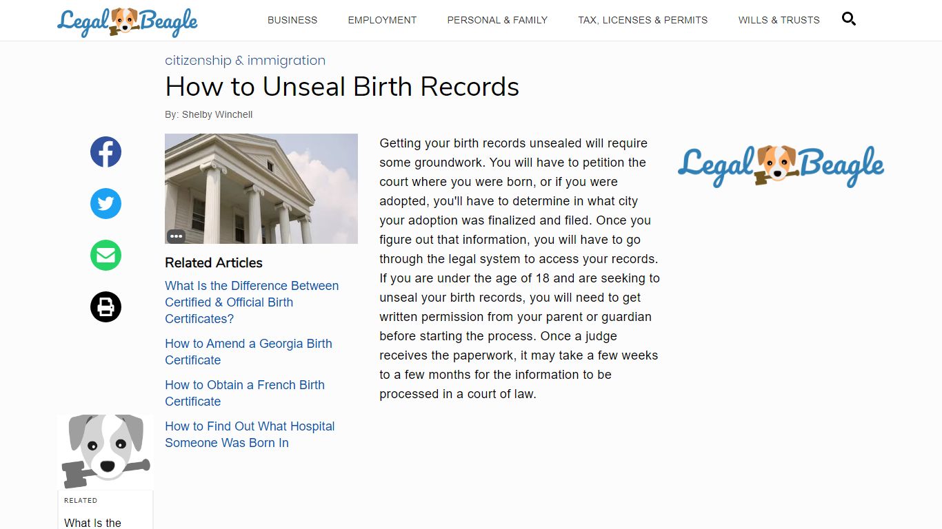 How to Unseal Birth Records | Legal Beagle